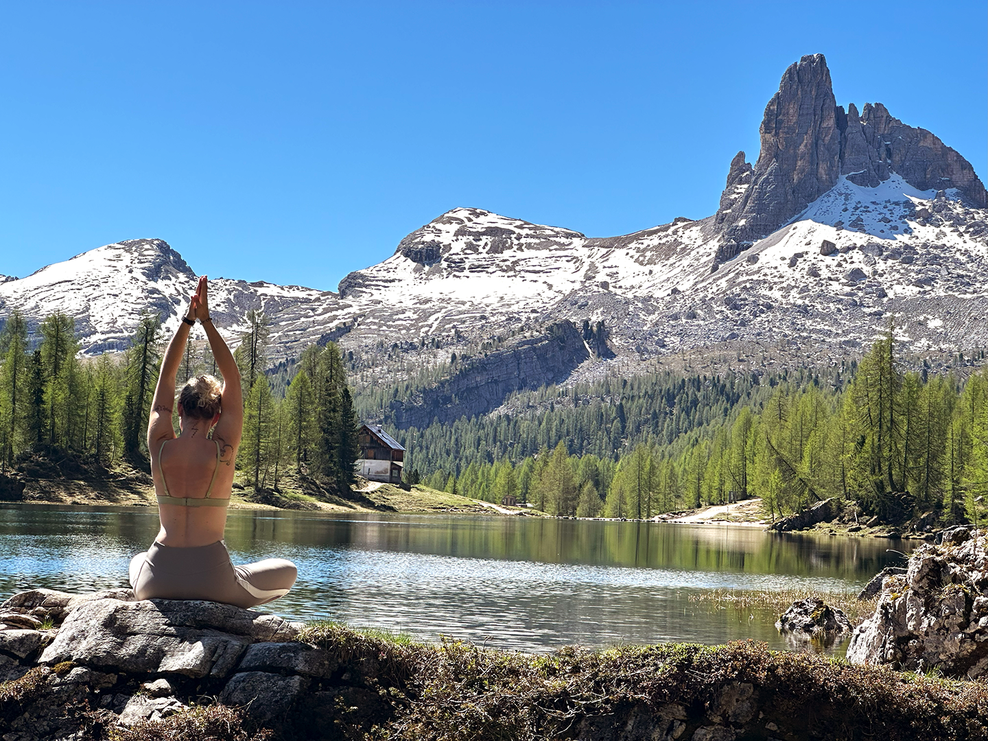 Yoga nature alps Dolomites