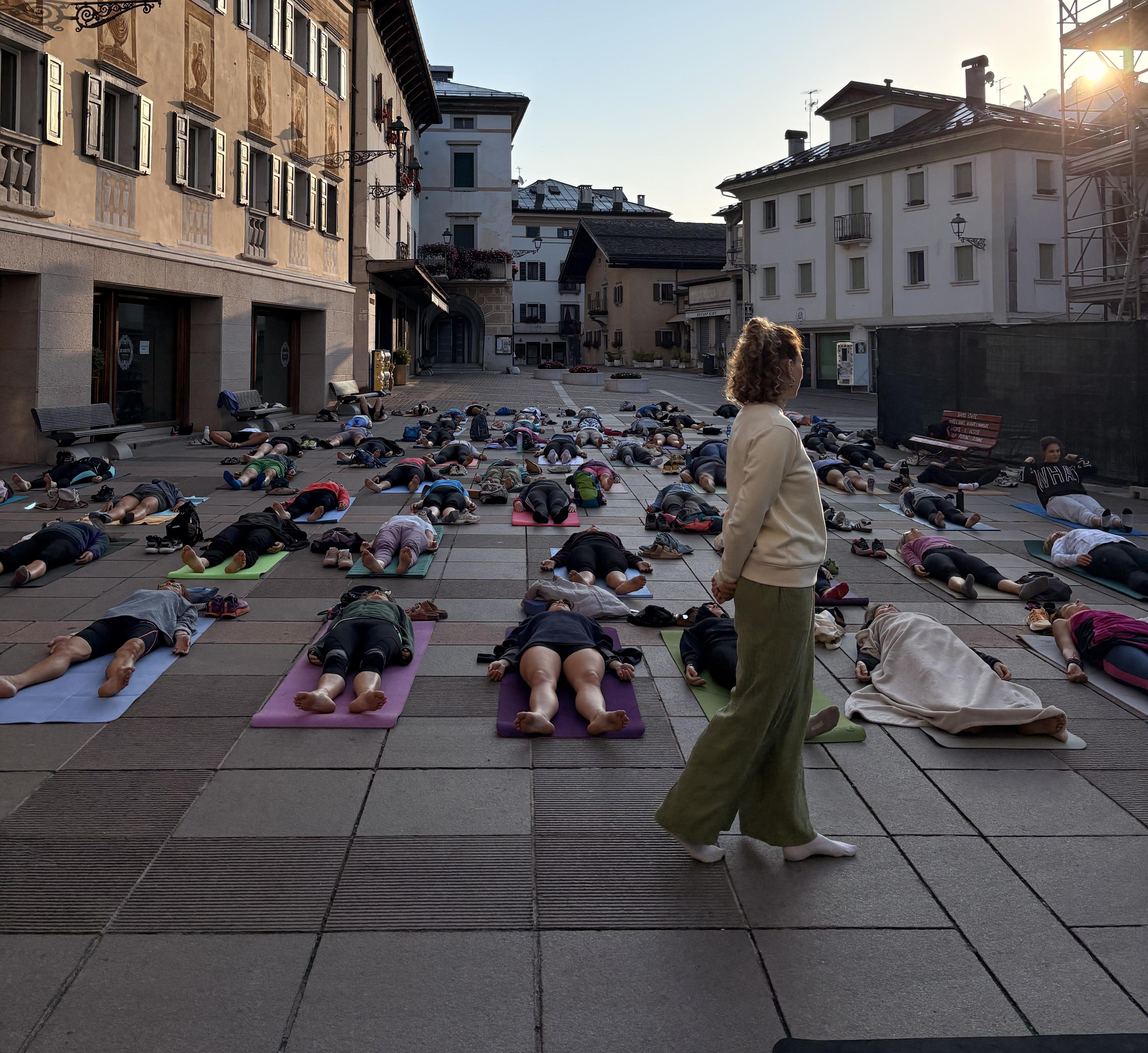 Yoga nature alps Dolomites